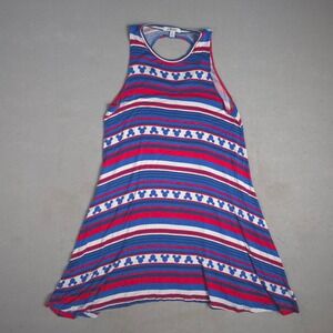 Disney Parks Dress Womens L Blue Red White Stripe Mickey Mouse Sleeveless